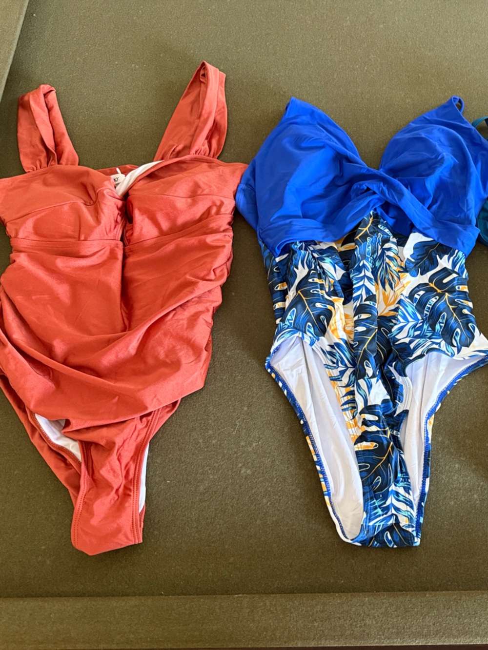 Womens One-Piece Swim Suit in Coral, Royal Blue, and Teal - Pack of 3 xxl